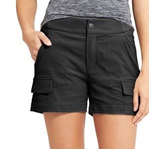 Athleta Trekkie 2.0 Shorts 14 Ripstop Hiking Cargo Utility Stretch Nylon Black
